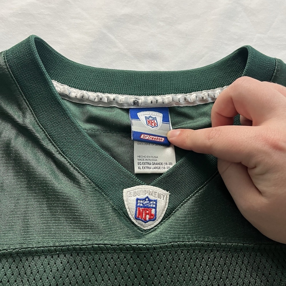 Vintage Reebok NFL New York Jets Chad Pennington #10 Jersey YOUTH XL Green - Picture 3 of 10